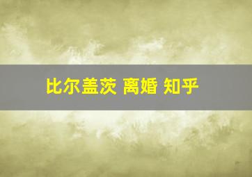 比尔盖茨 离婚 知乎